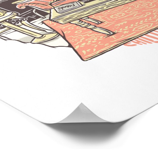 Chillin' mit FRIENDS™ Cartoon Poster (Ecke)