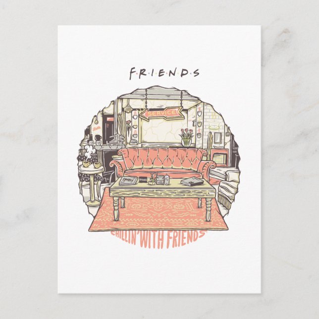 Chillin' mit FRIENDS™ Cartoon Postkarte (Vorderseite)