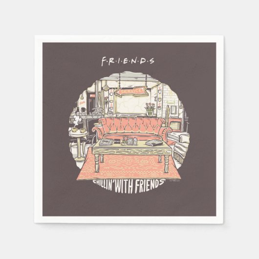 Chillin' mit FRIENDS™ Cartoon Serviette (Vorderseite)