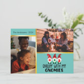 Chillin mit Gnomen Weihnachtsvorlage Wert Einladung (Stehend Vorderseite)