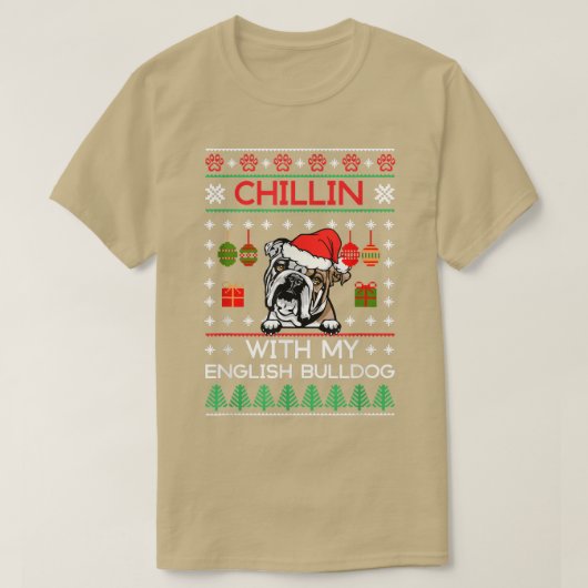 Chillin mit meinem englischen Bulldog Santa Ugly C T-Shirt (Design vorne)