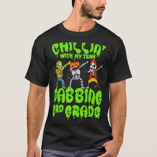 Chillin mit meinem Zombie Pumpkin Skeleton Dab 3rd T-Shirt (Vorderseite)
