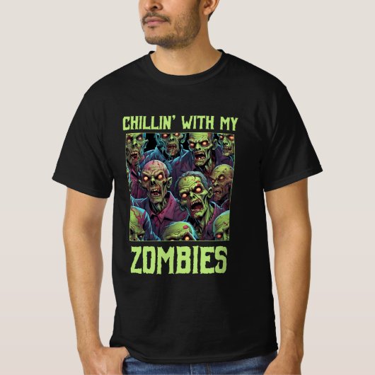 Chillin mit meinem Zombius Halloween T-Shirt (Vorderseite)