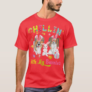 Chillin' mit meinen Bunnies Niedliche Papillon Hun T-Shirt