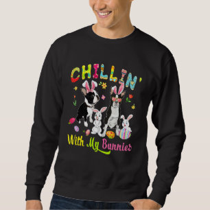 Chillin' mit meinen Bunnies Niedlicher Boston Terr Sweatshirt