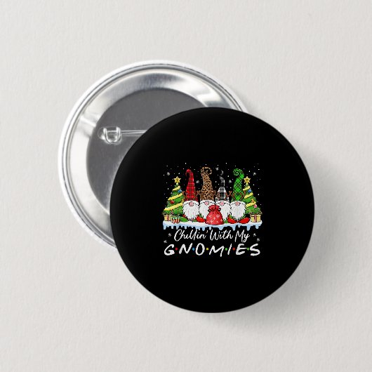 Chillin mit meinen Gnomen Funny Christmas Family F Button (Vorne & Hinten)