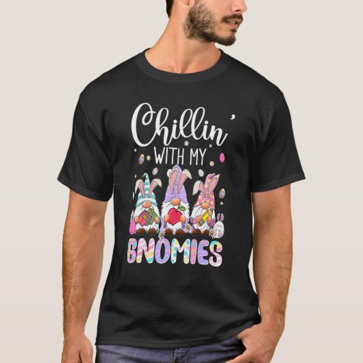 Chillin mit meinen Gnomen Funny Eggs Gnome Osterfe T-Shirt (Vorderseite)
