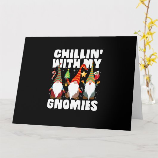 Chillin mit meinen Gnomen Funny Gnome Weihnachtspa Karte (Gelbe Blume)