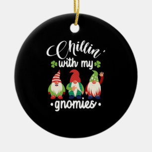 Chillin' mit meinen Gnomen Funny St Patrick's Day Keramik Ornament