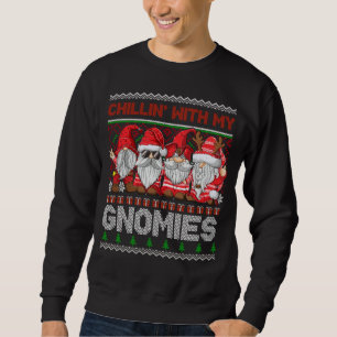 Chillin mit meinen Gnomen hässlich Rote Weihnacht Sweatshirt