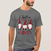 Chillin' mit meinen Gnomen Karierte Weihnachtslied T-Shirt (Vorderseite)