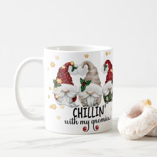 Chillin mit meinen Gnomen Niedlich Weihnachten Kaffeetasse (Mit Donut)