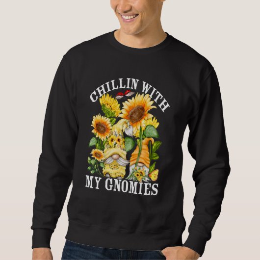 Chillin mit meinen Gnomen und Frühlingsblütengenom Sweatshirt (Vorderseite)