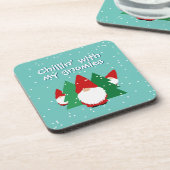 Chillin' mit meinen Gnomen Weihnachten Getränkeuntersetzer (Linke Seite)