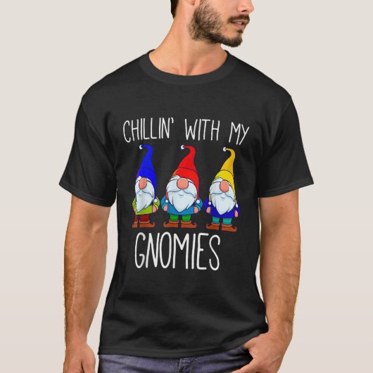 Chillin mit meinen Gnomen Weihnachtsgarten Gnome X T-Shirt (Vorderseite)