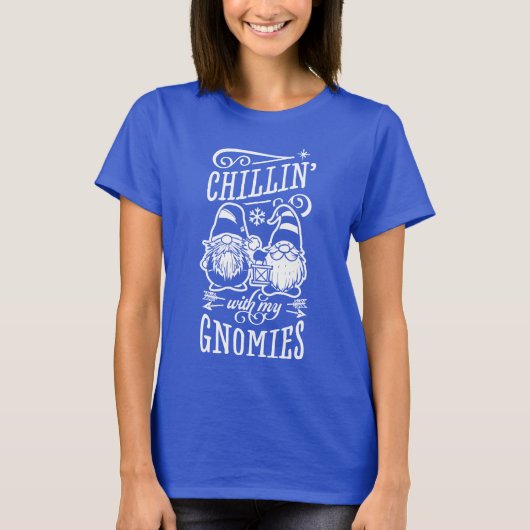 Chillin mit meinen Gnomies Christmas Gnome Quarant T-Shirt (Vorderseite)