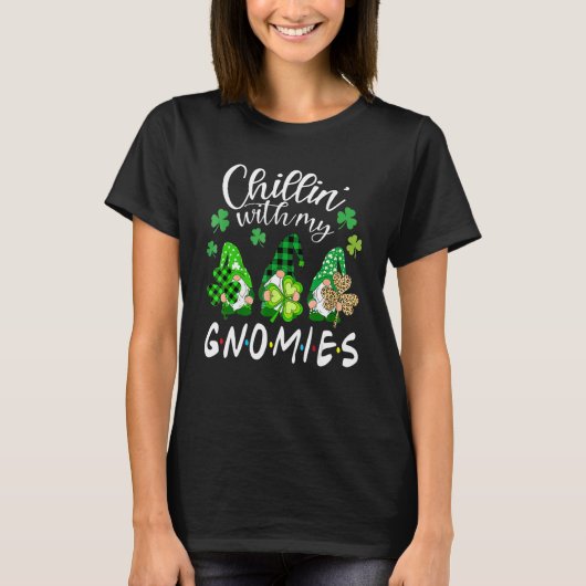 Chillin mit meinen Gnomies Leopard St Patrick Day T-Shirt (Vorderseite)