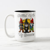 Chillin mit meinen Gnomies lustigen GartenGnomes Zweifarbige Tasse (Links)