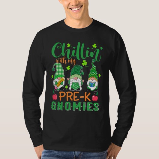 Chillin mit meinen Gnomies St Patricks Day Teac T-Shirt (Vorderseite)