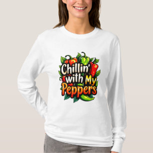 Chillin' mit meinen Paprikaschoten - Farbiger Chil T-Shirt