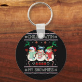 Chillin' mit meinen Schneemännern ein hässlicher W Schlüsselanhänger (Vorderseite)