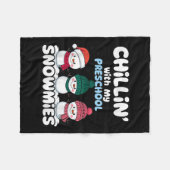 Chillin' mit meinen Schneemännern in der Vorschule Fleecedecke (Vorderseite (Horizontal))