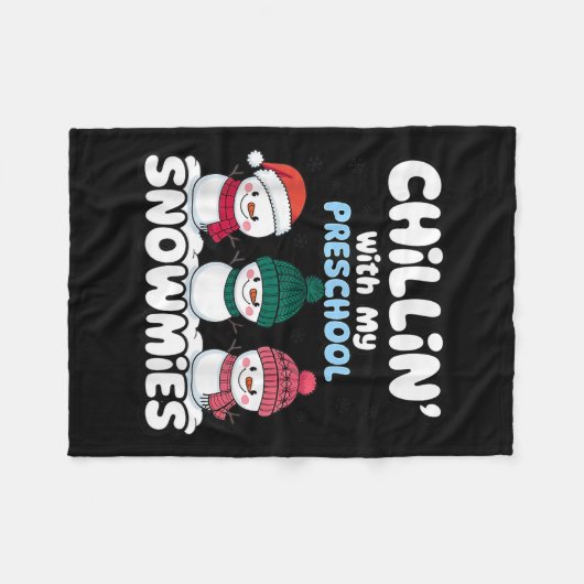 Chillin' mit meinen Schneemännern in der Vorschule Fleecedecke (Vorderseite (Horizontal))