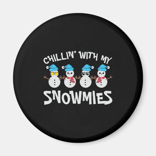 Chillin" mit meinen Schneemännern - Niedlicher Sch Magnet (Vorne)