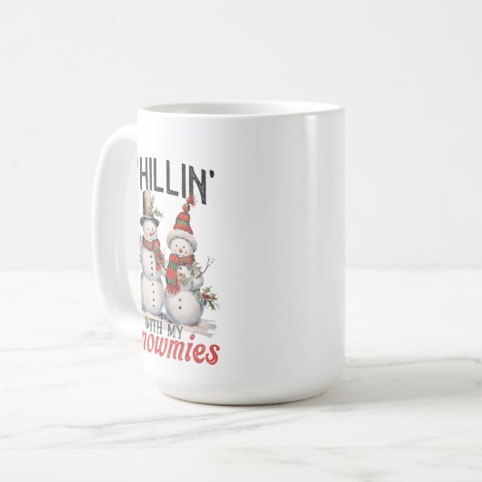Chillin' mit meinen Schneemännern Niedlicher Schne Kaffeetasse (Vorderseite Links)