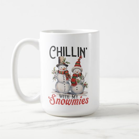 Chillin' mit meinen Schneemännern Niedlicher Schne Kaffeetasse (Links)