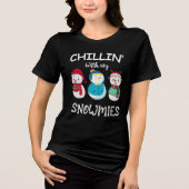 Chillin’ mit meinen Schneemassen Weihnachten Tri-Blend Shirt (Vorderseite)