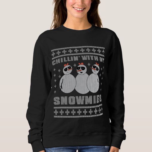 Chillin mit meinen Schneemassen Weihnachten Ugly S Sweatshirt (Vorderseite)