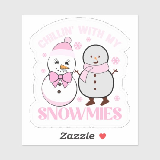 Chillin" mit meinen Schneemassen Winter Aufkleber (Blatt)