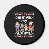 Chillin mit meinen Slothmies Funny Sloth Ugly Chri Magnet (Vorne)