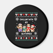 Chillin mit meinen Slothmies Funny Sloth Ugly Chri Magnet (Vorne)