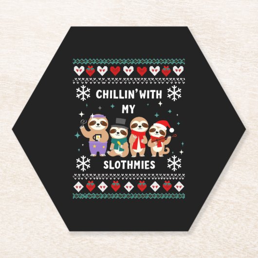 Chillin mit meinen Slothmies Funny Sloth Ugly Chri Untersetzer (Vorderseite)