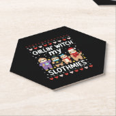 Chillin mit meinen Slothmies Funny Sloth Ugly Chri Untersetzer (angewinkelt)