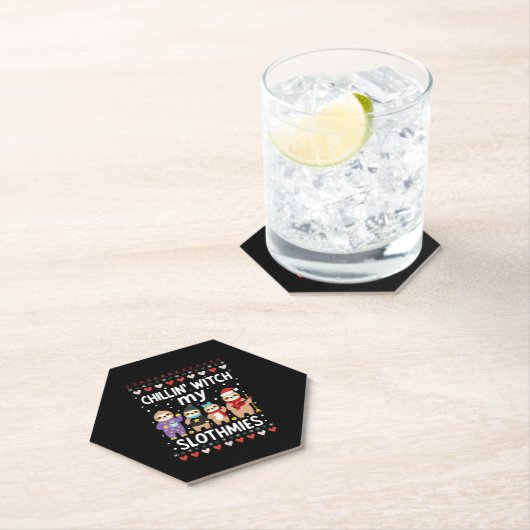 Chillin mit meinen Slothmies Funny Sloth Ugly Chri Untersetzer (Vor Ort)