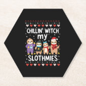 Chillin mit meinen Slothmies Funny Sloth Ugly Chri Untersetzer (Vorderseite)
