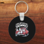 Chillin mit meinen Snowmies Ckup Truck Snowman Chr Schlüsselanhänger (Vorderseite)