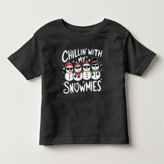 Chillin' mit meinen Snowmies Funny Snowman Weihnac Kleinkind T-shirt (Vorderseite)