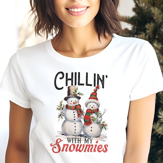 Chillin mit meinen Snowmies Funny Snowman Weihnach Tri-Blend Shirt