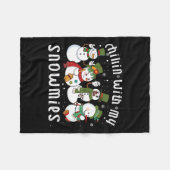 Chillin mit meinen Snowmies Santa Snowman Funny Xm Fleecedecke (Vorderseite (Horizontal))