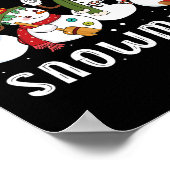 Chillin mit meinen Snowmies Santa Snowman Funny Xm Poster (Ecke)