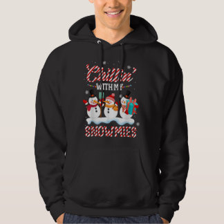 Chillin' mit meinen Snowmies Santa Snowman Scarf L Hoodie