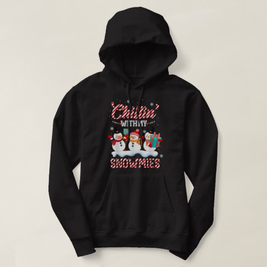Chillin' mit meinen Snowmies Santa Snowman Scarf L Hoodie (Design vorne)