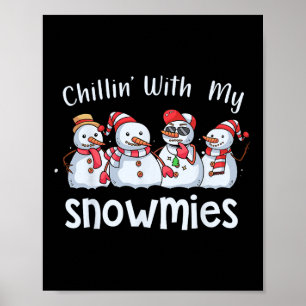 Chillin mit meinen Snowmies Weihnachten Pajamas Sn Poster