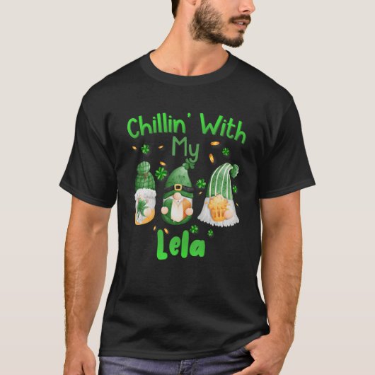 Chillin mit meiner Lela Green Kariert Gnomes St Pa T-Shirt (Vorderseite)