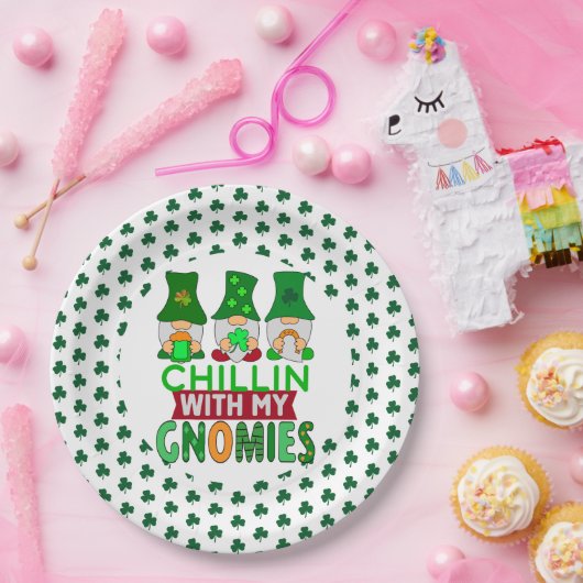 Chillin mit My Gnomies St Patricks Day Round Pappteller (Party)