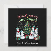 Chillin' mit My Snowmies Funny Christmas Snowman Einladung (Vorderseite)